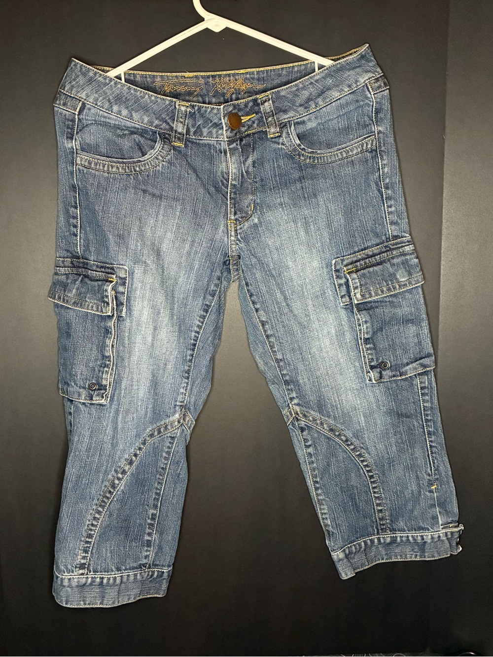Y2K Tommy Hilfiger Blue Denim Cargo Capri Jeans
